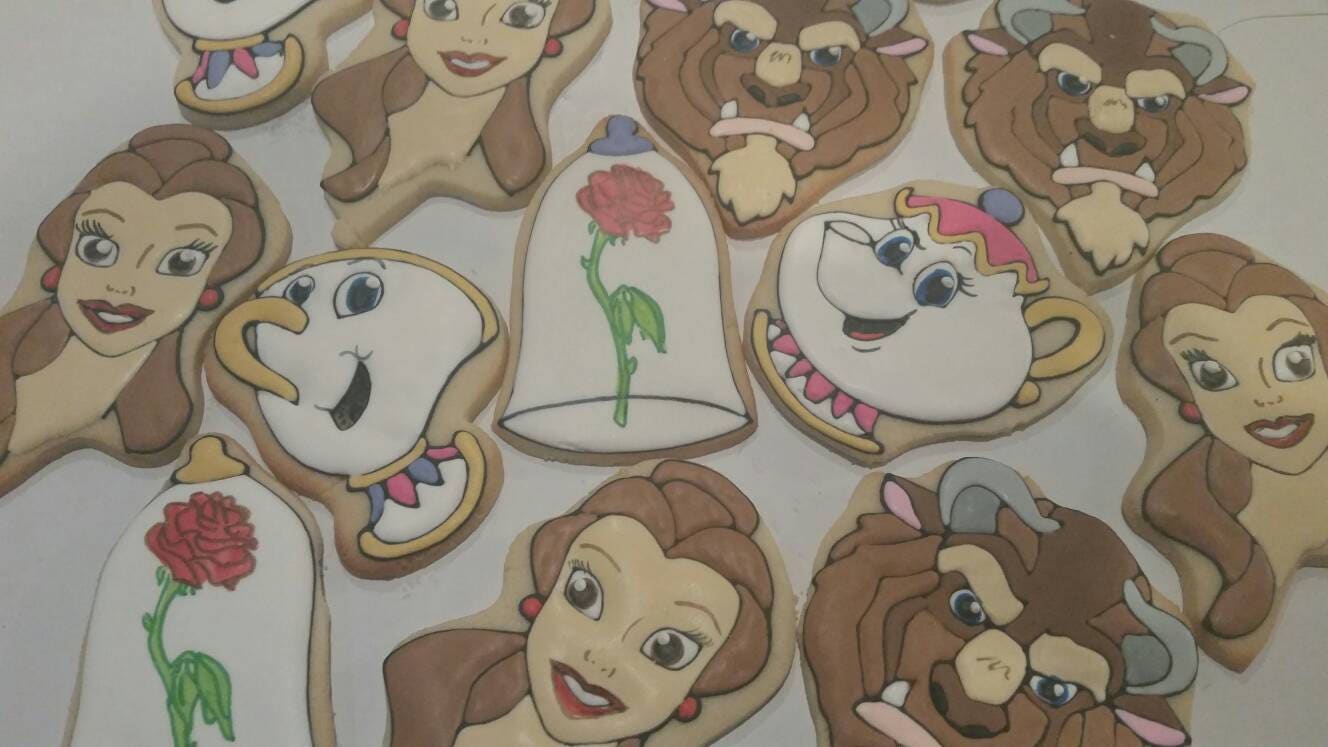 Beauty Cookies (inspired by Beauty and the Beast ) One Dozen - Ladybug bake shop