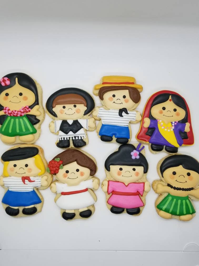 Its a small world inspired cookies One Dozen (12) - Ladybug bake shop