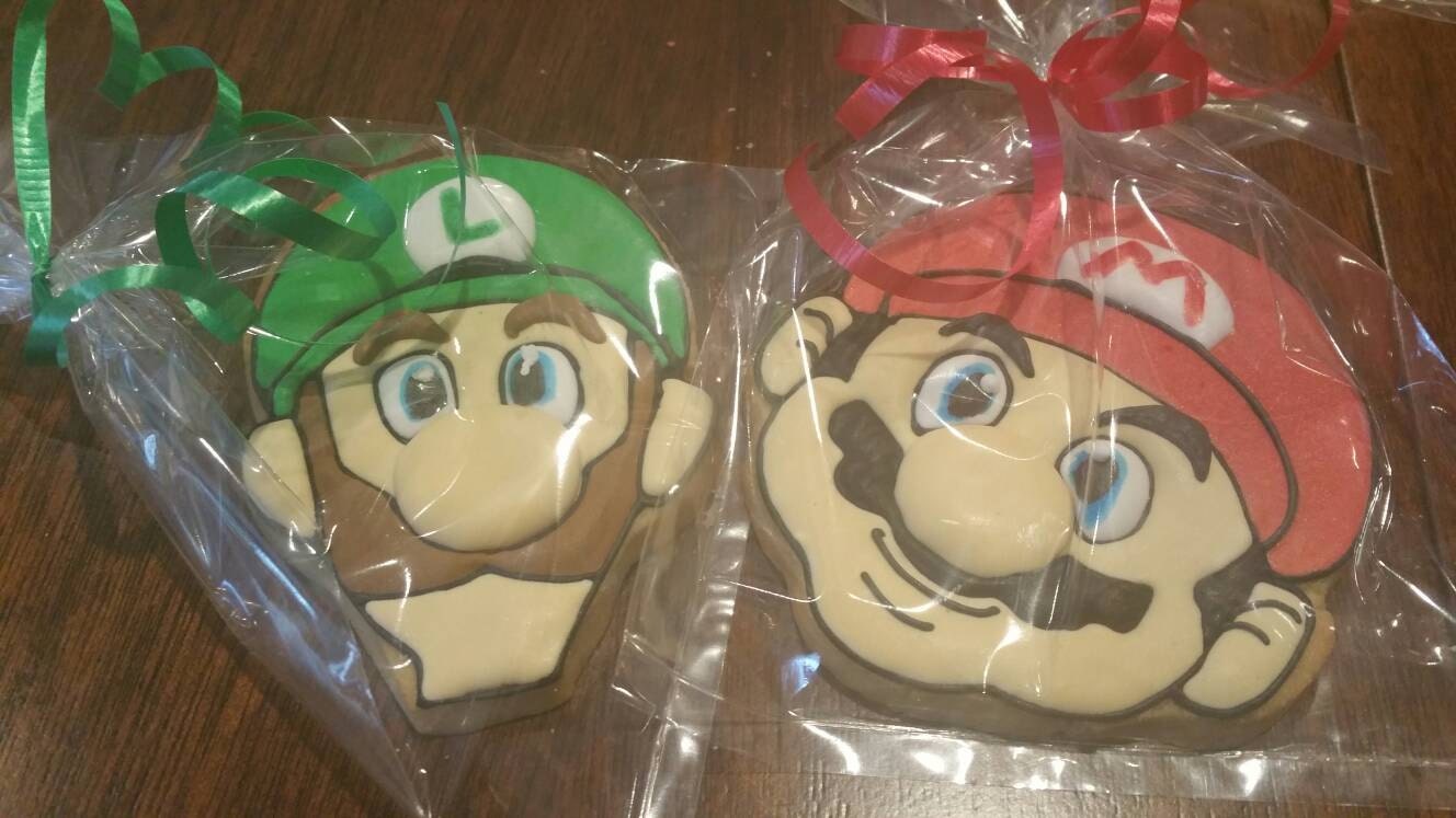 Mario Cookies (inspired by Super Mario) One Dozen 12 - Ladybug bake shop