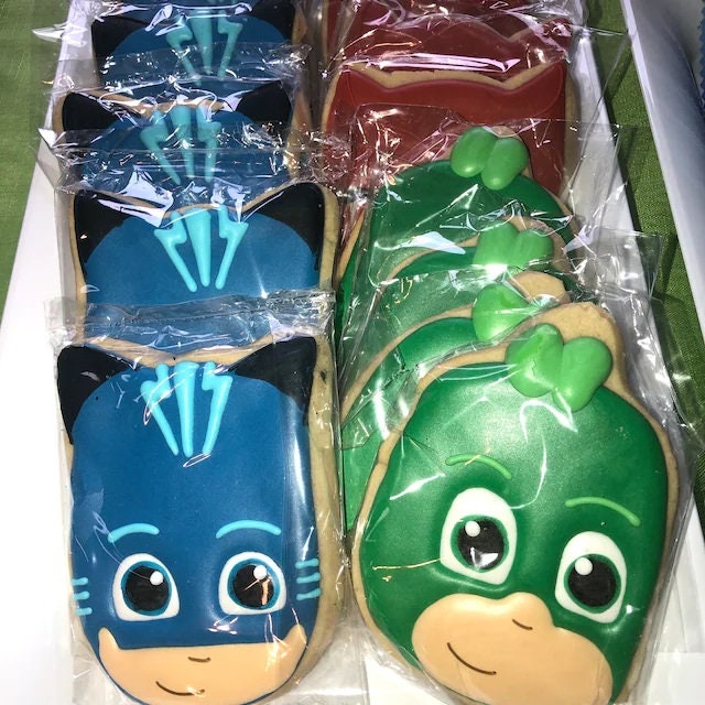 Masks cookies (inspired by PJ mask) One Dozen (12) - Ladybug bake shop