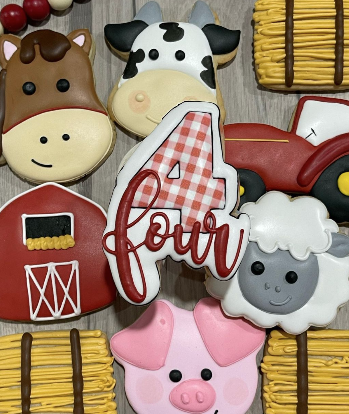 Barn Birthday Cookies One Dozen (12) - Ladybug bake shop