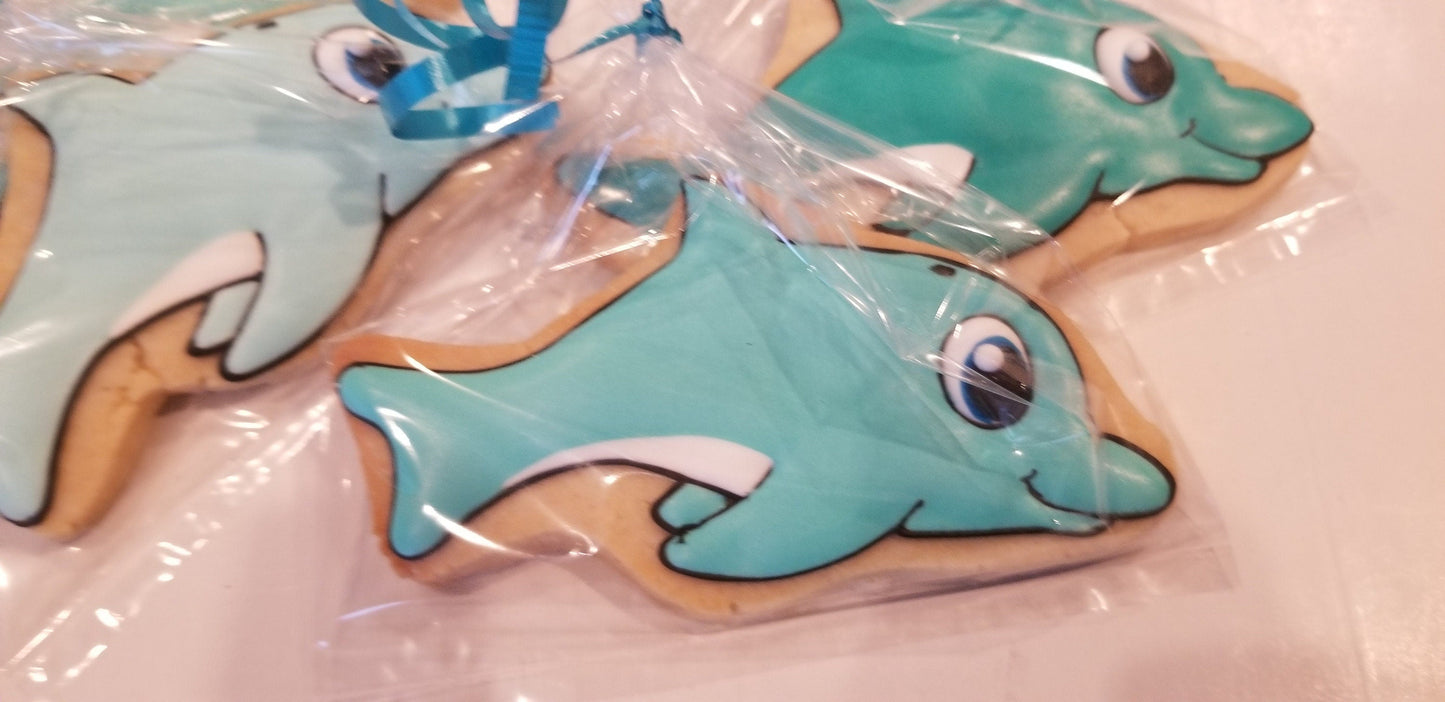 dolphin cookies  One Dozen (12) - Ladybug bake shop