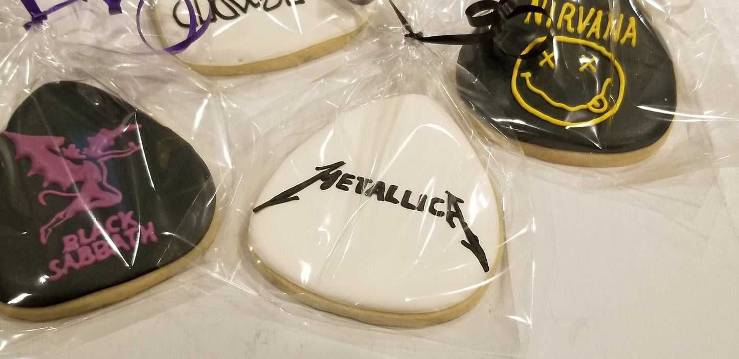 guitar pick cookies One Dozen (12) - Ladybug bake shop