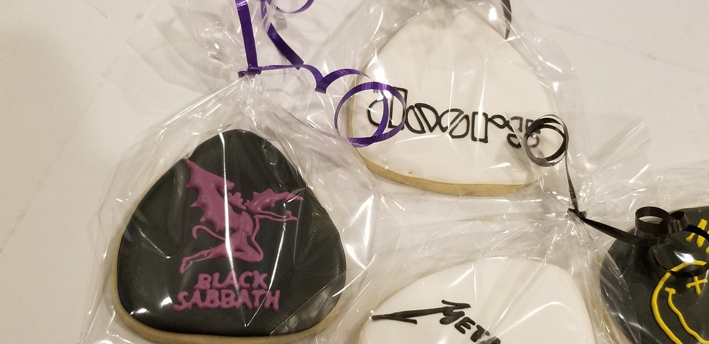 guitar pick cookies One Dozen (12) - Ladybug bake shop