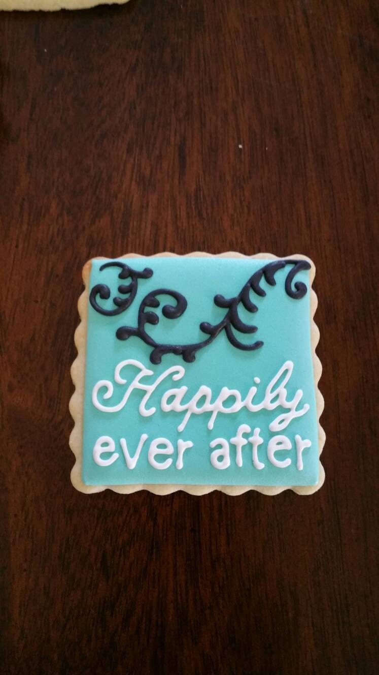 Tiffany wedding cookies One Dozen (12) - Ladybug bake shop