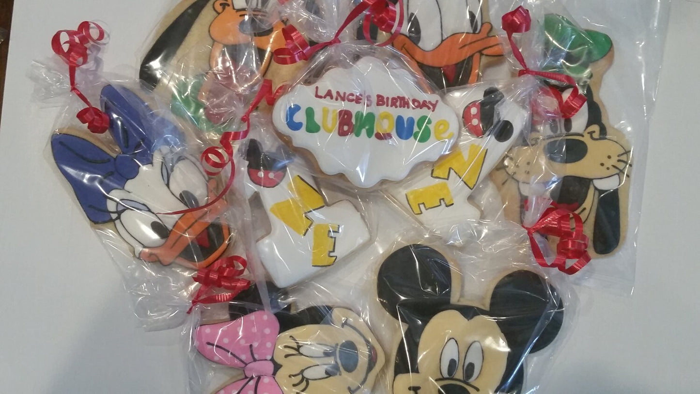 Mouse Club House Cookies (inspired by Mickey Mouse Club House) One Dozen 12 - Ladybug bake shop