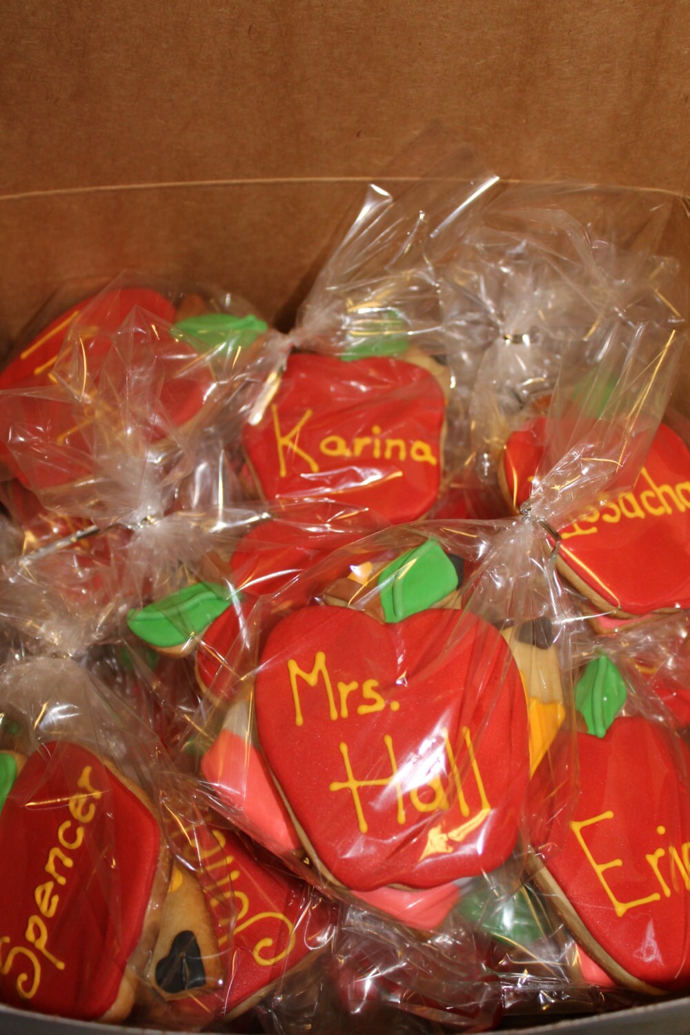 school apple and pencil cookies One Dozen (12) - Ladybug bake shop