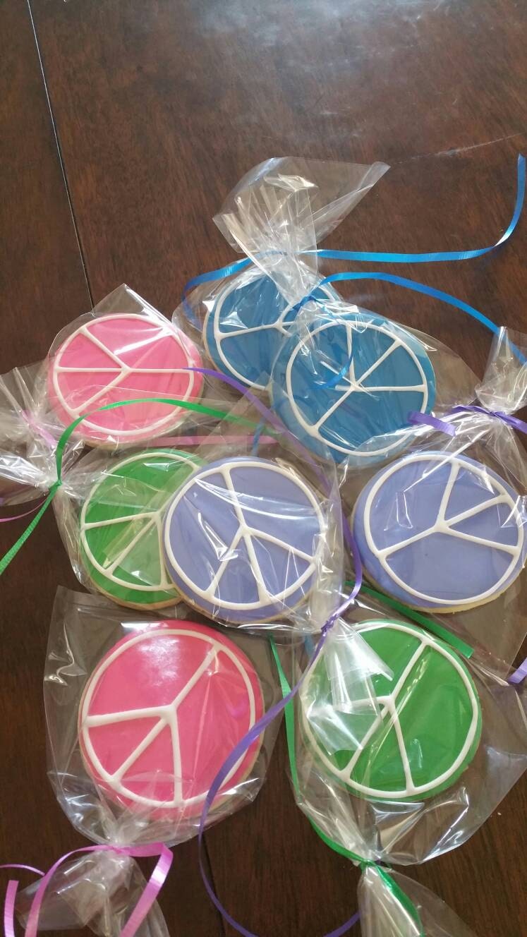 Peace cookies One Dozen (12) - Ladybug bake shop