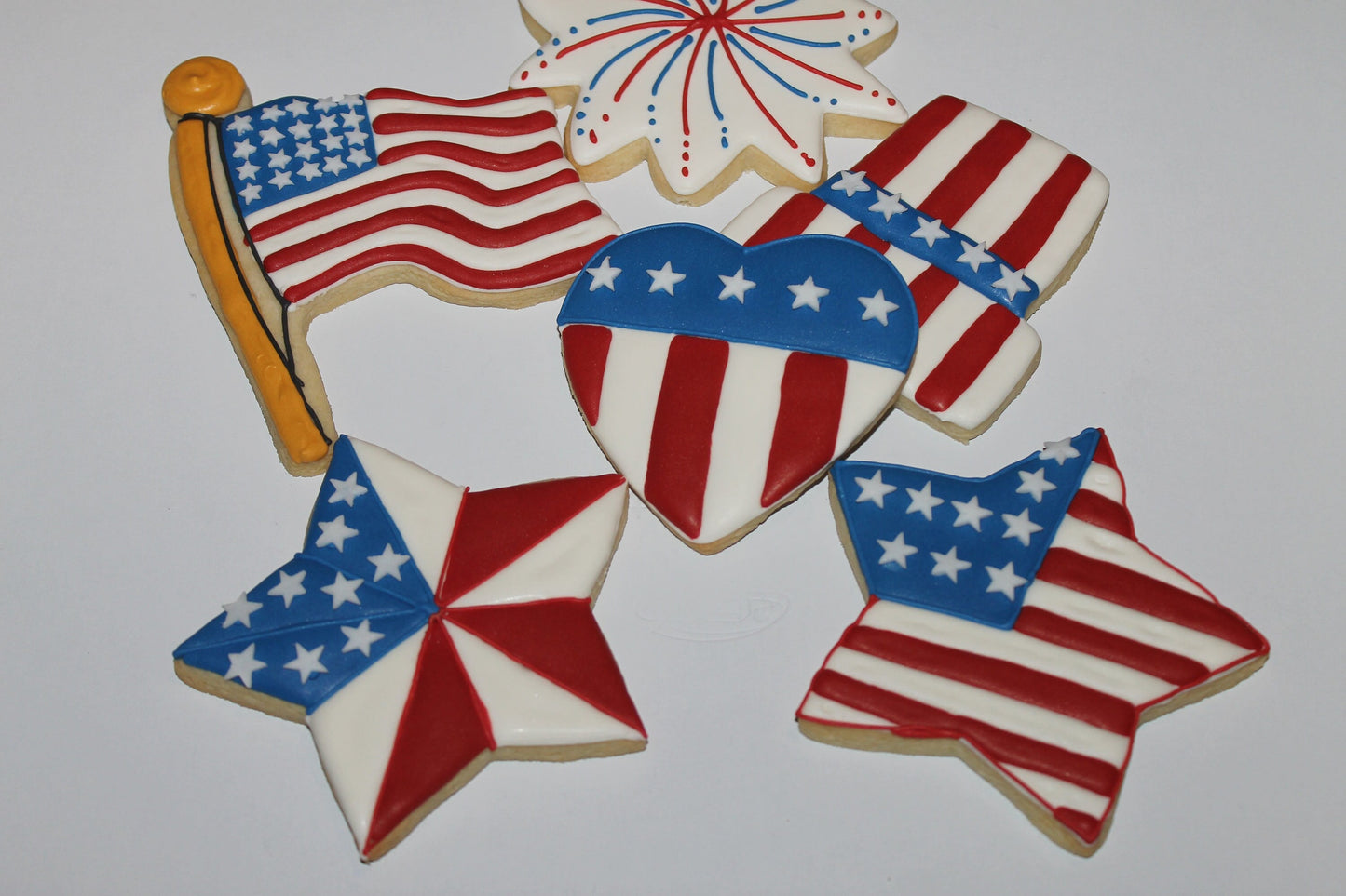 decorated 4th of July sugar cookies