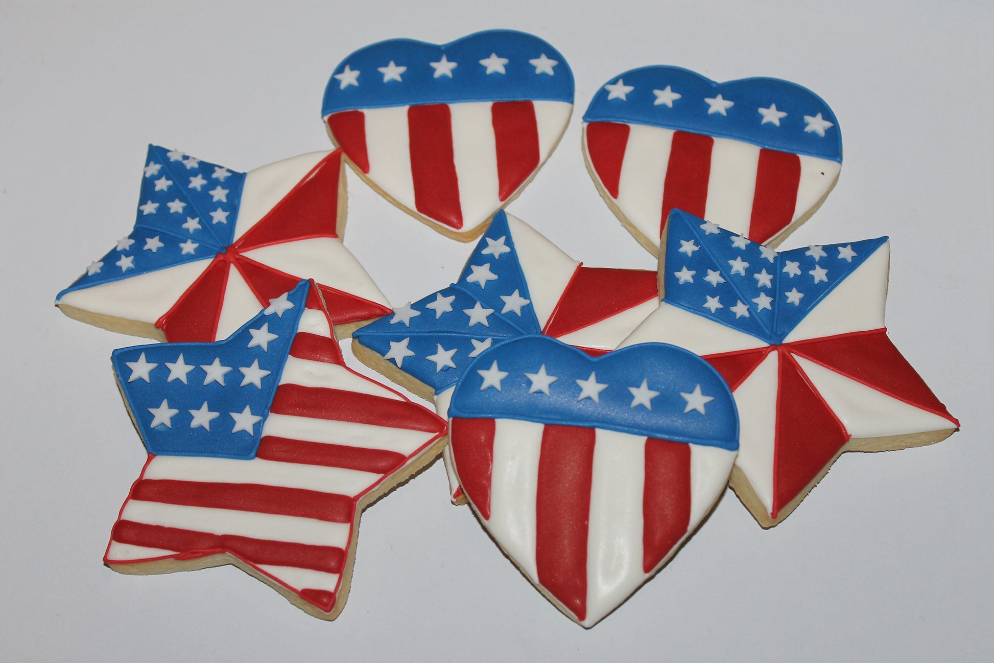 red white and blue sugar cookies 