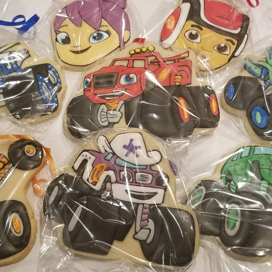 Blaze cookies- monster truck Inspired one dozen - Ladybug bake shop