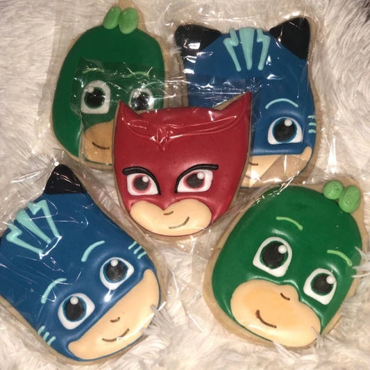 Masks cookies (inspired by PJ mask)  One Dozen (12) - Ladybug bake shop