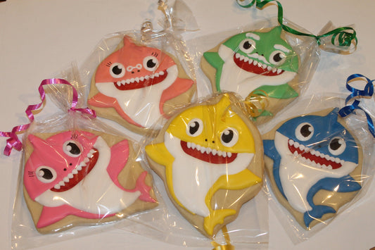 Baby Shark cookies One Dozen (12) - Ladybug bake shop