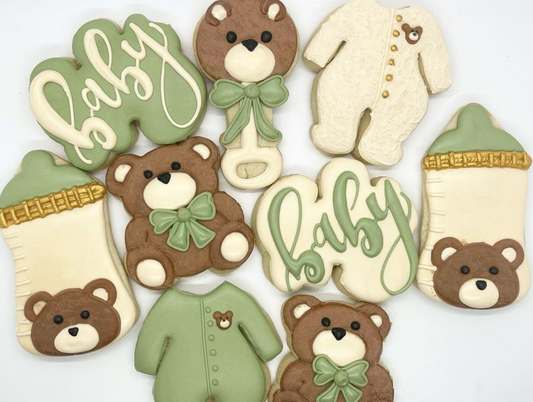 Bear Baby Shower Cookies One Dozen (12) - Ladybug bake shop