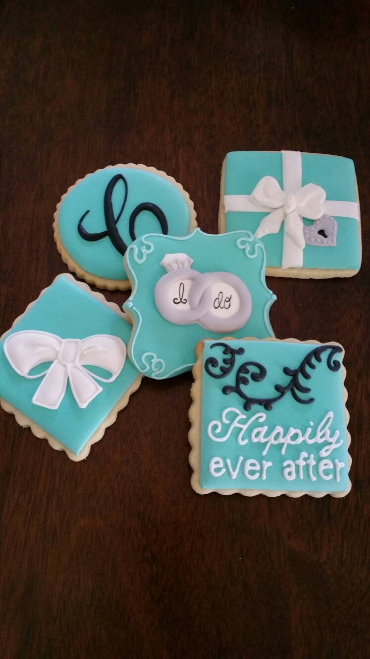 Tiffany wedding cookies One Dozen (12) - Ladybug bake shop