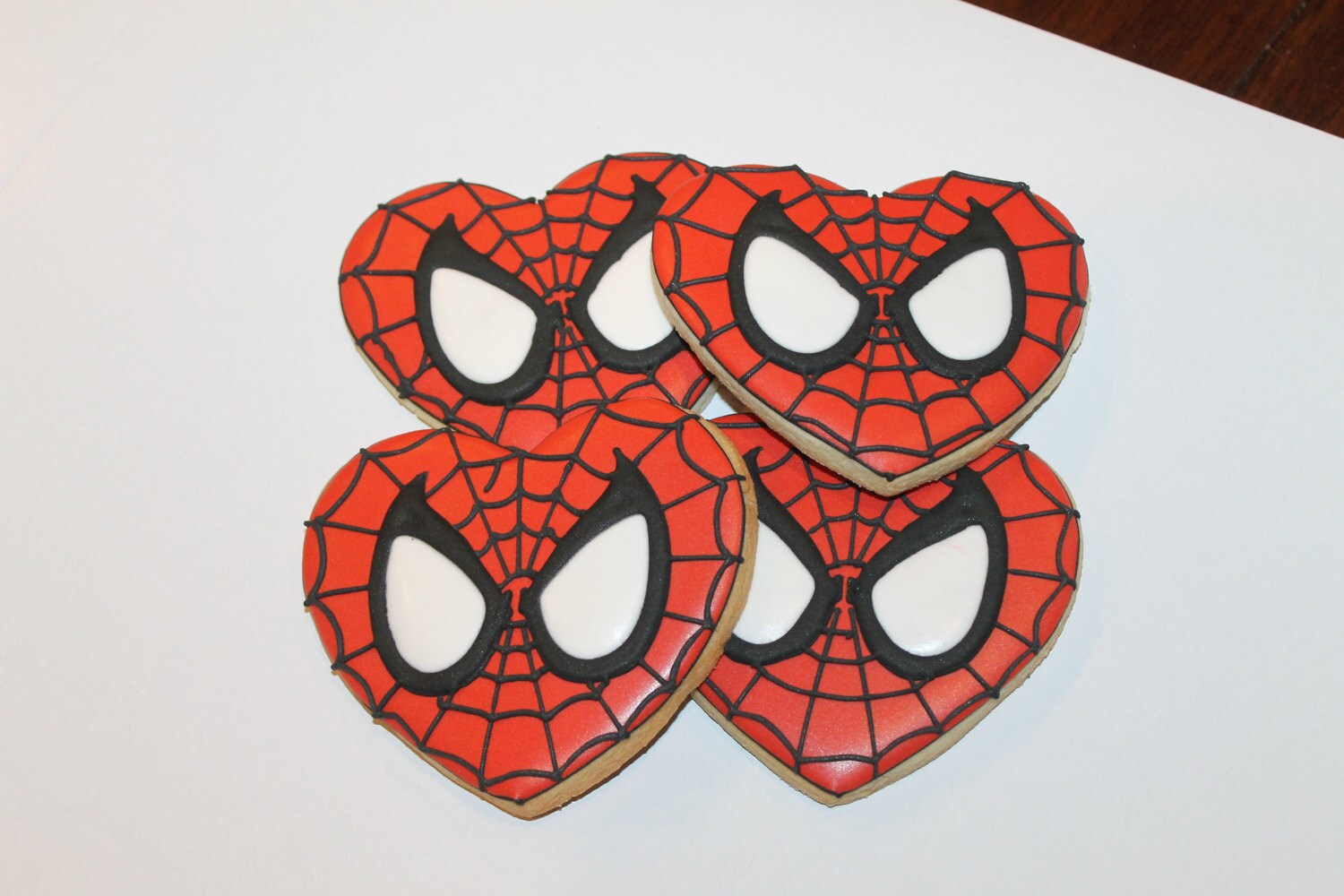 Superhero Heart Cookies (inspired by Superman) One Dozen 12 - Ladybug bake shop