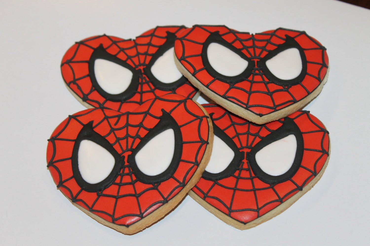 Superhero Heart Cookies (inspired by Superman) One Dozen 12 - Ladybug bake shop