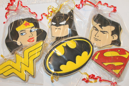 Superhero Cookies (Inspired by DC comics) One Dozen (12) - Ladybug bake shop