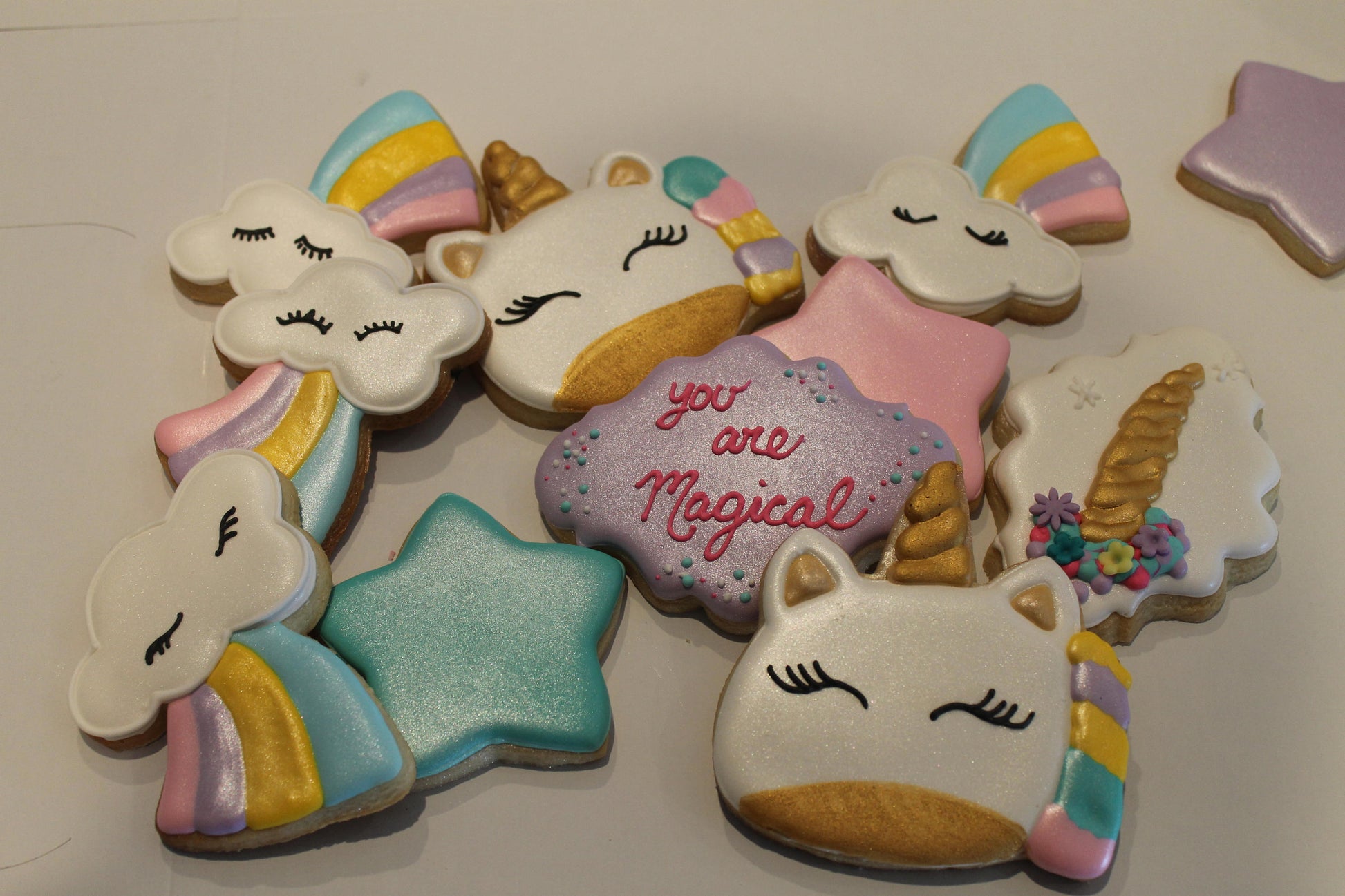 unicorn cookies One Dozen (12) - Ladybug bake shop