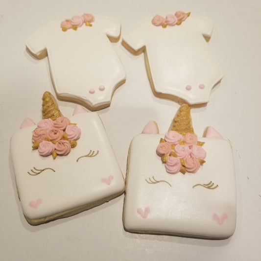 unicorns and onsie cookies One Dozen (12) - Ladybug bake shop