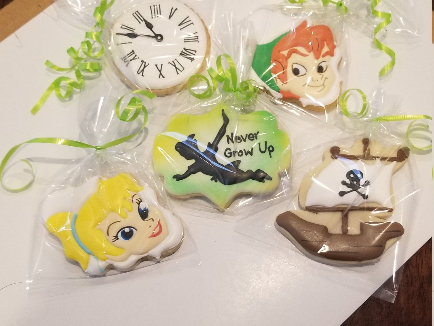 peter pan inspired cookies One Dozen (12) - Ladybug bake shop