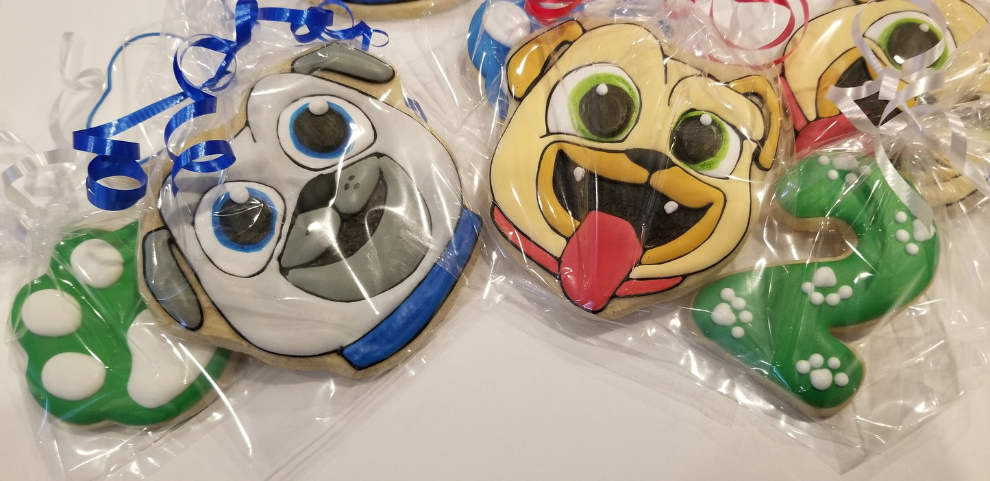 Puppy dog pals inspired cookies 1 dozen (12) - Ladybug bake shop