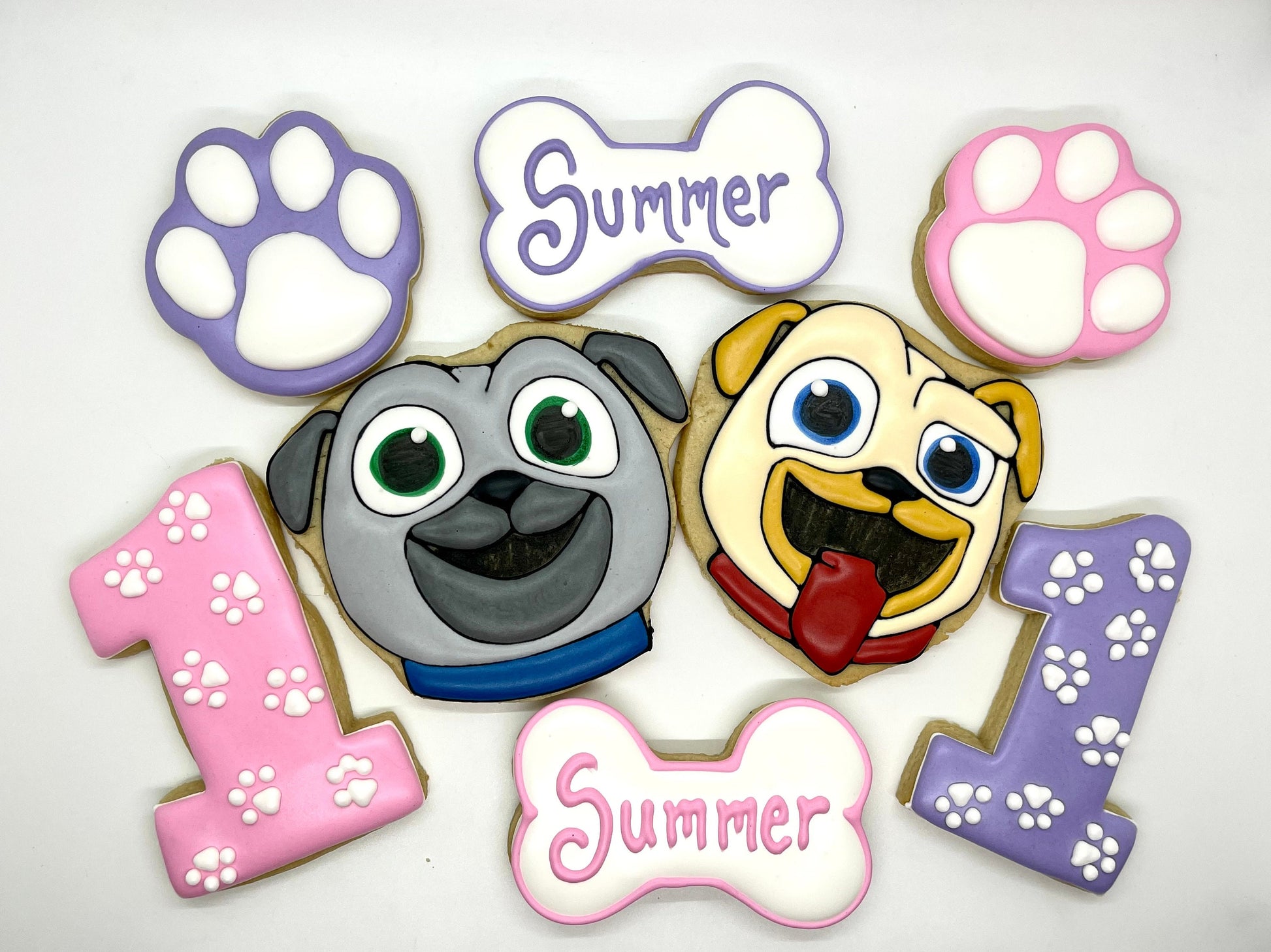 Puppy birthday cookies (inspired by puppy pals) One Dozen (12) - Ladybug bake shop