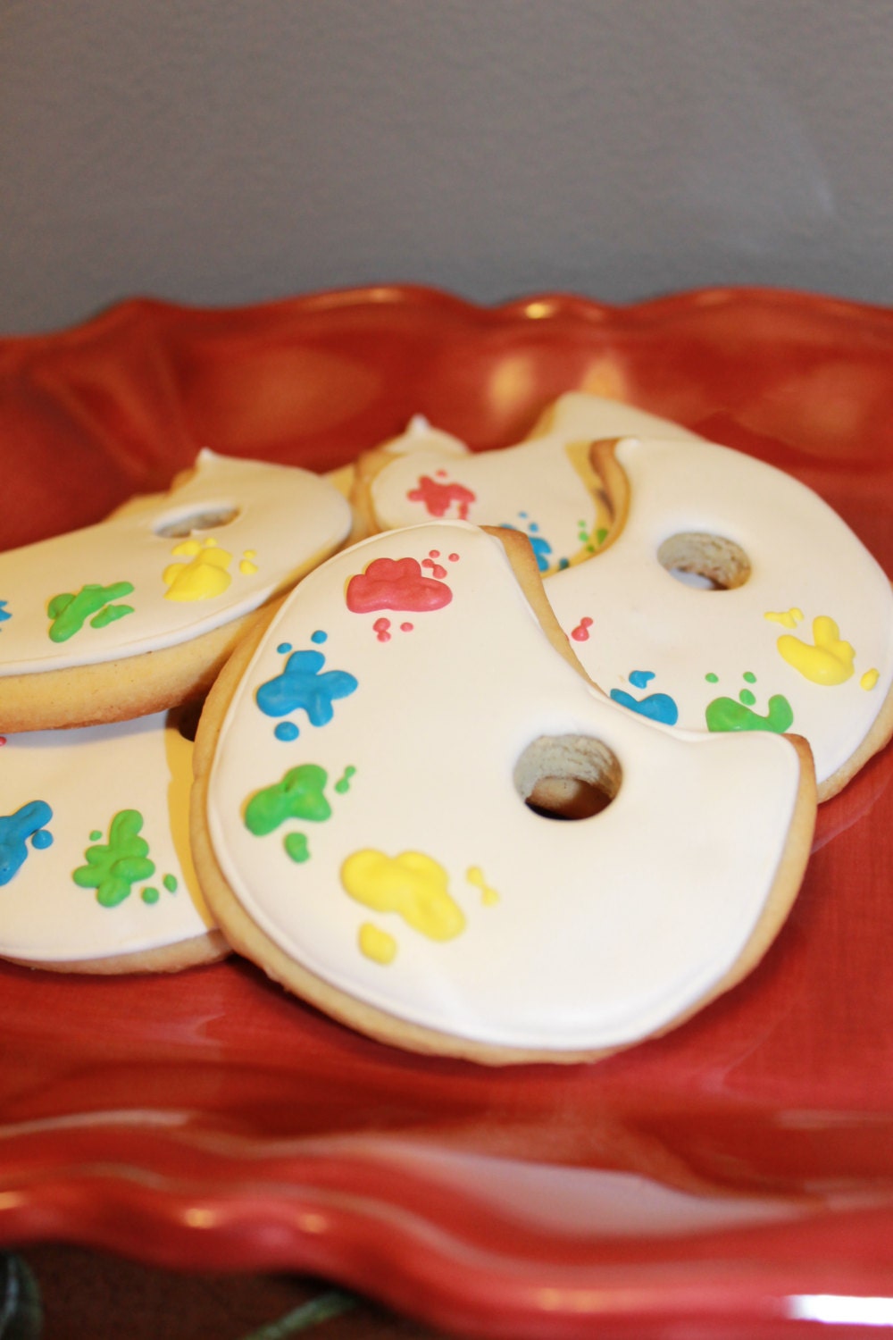 painters pallet cookies One Dozen (12) - Ladybug bake shop